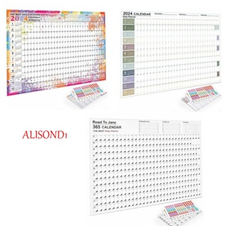 Alisond1 2024 ปฏิทินติดผนัง วางแผนรายปี น้ําหนักเบา ใช้งานง่าย สําหรับสํานักงาน