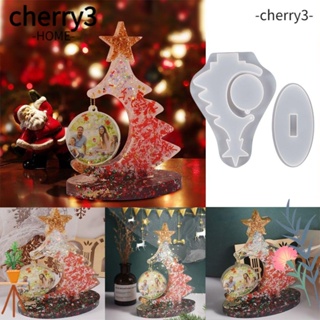 Cherry3 แม่พิมพ์ซิลิโคน รูปต้นคริสต์มาส สําหรับทําพลาสเตอร์ DIY