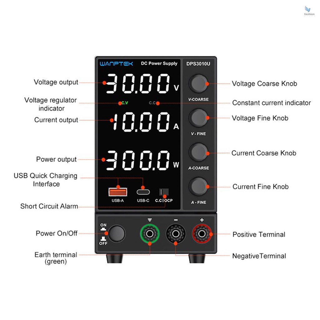 fash-wanptek-dps3010u-สวิตช์พาวเวอร์ซัพพลาย-dc-4-หลัก-dps3010u-0-30v-0-10a-300w-ความแม่นยําสูง-ขนาดเล็ก-ac-115v-230v-50-60hz