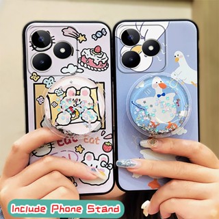 Dirt-resistant Cartoon Phone Case For Realme C53/Narzo N53 Anti-knock Kickstand Soft Case Silicone Anti-dust Durable glisten