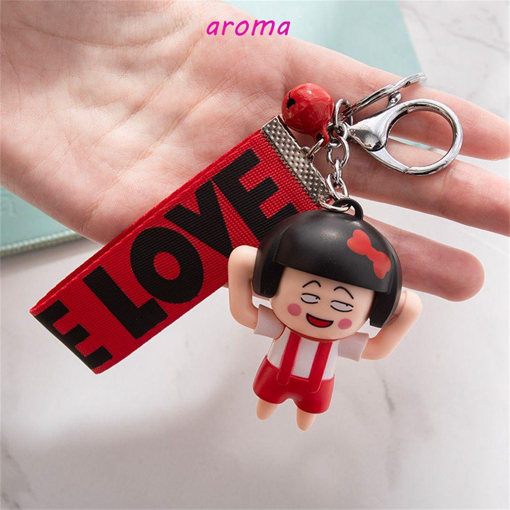 aroma-พวงกุญแจ-จี้ตุ๊กตามารูโกะ-กระดิ่ง-เปลี่ยนหน้าได้-เครื่องประดับ-ของขวัญ