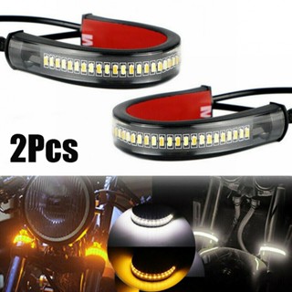 ไฟกระพริบ LED 120 องศา 2X สีเหลืองอําพัน สําหรับ Harley