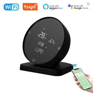 {fash} Tuya WIFI เครื่องตรวจจับอุณหภูมิ และความชื้น หน้าจอ LCD IR ชาร์จ USB สําหรับห้องเด็ก