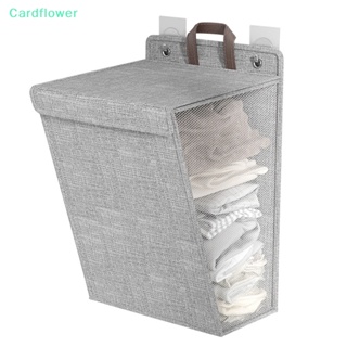 <Cardflower> ตะกร้าผ้าลินิน แบบติดผนัง จุของได้เยอะ พับได้ สําหรับใส่เสื้อผ้าใช้ในครัวเรือน ห้องน้ํา ลดราคา