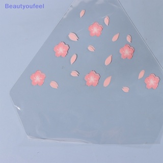 [Beautyoufeel] ถุงแม่พิมพ์ ทรงสามเหลี่ยม ลายดอกซากุระ สําหรับทําซูชิ สาหร่ายทะเล เบนโตะ 50 ชิ้น