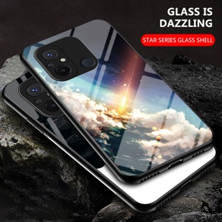 Redmi 12C เคสกระจก Tempered Glass Phone Case Soft TPU Edge Protection Hard Redmi 12C เคส Back Cover