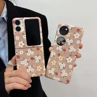 เคสมือถือ แบบแข็ง ลายดอกไม้ กันกระแทก สําหรับ Oppo Find N2 Flip 5G Huawei P50