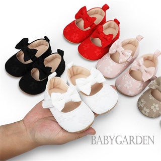 Babygarden- รองเท้าเด็กทารก เด็กผู้หญิง กันลื่น พื้นนิ่ม ดอกไม้ โบ แรกเดิน ฤดูใบไม้ผลิ ฤดูร้อน เจ้าหญิง รองเท้าส้นเตี้ย