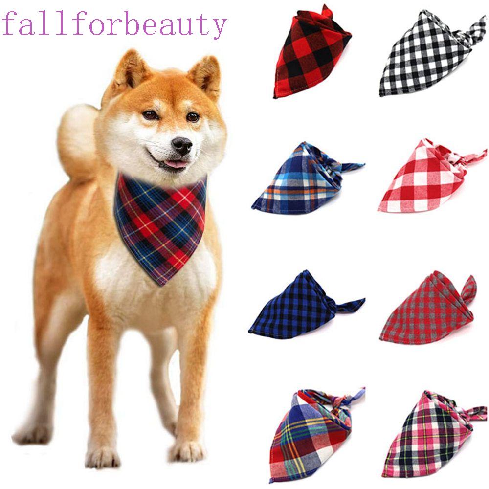 fallforbeauty-ผ้าพันคอ-ผ้าฝ้าย-ประดับโบ-อุปกรณ์เสริม-สําหรับสัตว์เลี้ยง-สุนัข-แมว
