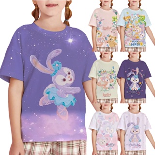 เสื้อยืด พิมพ์ลายกราฟิก Disney StellaLou LinaBell สําหรับเด็กผู้หญิง อายุ 3-13 ปี