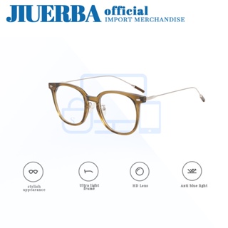 JIUERBA แว่นตาป้องกันรังสีเกรด Inedx 1.56 สายตาเอียงเลนส์ใบสั่งยาแฟชั่นนําเข้าแบรนด์สายตาสั้นกรอบแว่นตารุ่นเกาหลีแว่นตาออปติคอลโฟโตโครมิกคุณภาพสูงสําหรับผู้ชายและผู้หญิงปรับแต่งแว่นตาออปติคอลเกรด