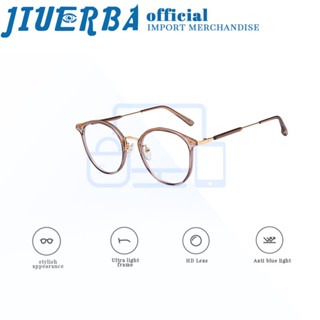 JIUERBA แฟชั่นรอบป้องกันรังสี TR90 แว่นตาคลาสสิกชายและหญิงนําเข้าสายตาสั้น