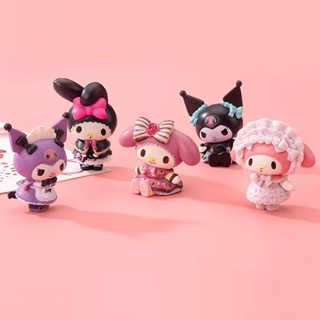 ฟิกเกอร์ Pvc รูปการ์ตูนอนิเมะ My Melody Kawaii Kuromi Kt Cat สําหรับตกแต่งเค้ก 5 ชิ้น ต่อชุด