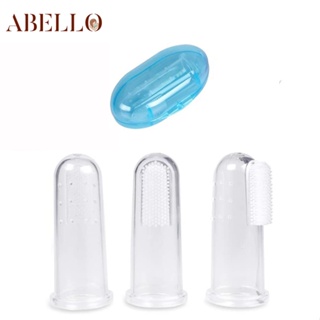 Abello แปรงสีฟันเด็ก, แปรงสีฟันซิลิโคน แบบสวมนิ้ว สําหรับเด็ก, แปรงเหงือก, ทําความสะอาดลิ้นเด็ก, นุ่มและปลอดภัย