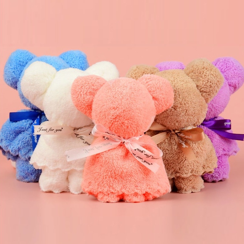 kawaii-ผ้าขนหนู-ลายตุ๊กตาหมีน่ารัก-พับได้-ของขวัญวันเกิด-งานแต่งงาน-วันวาเลนไทน์