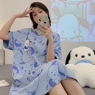 Summer new Pochacco sweet pajamas Womens Summer Homewear Casual Comfortable Short Sleeve Nightdress