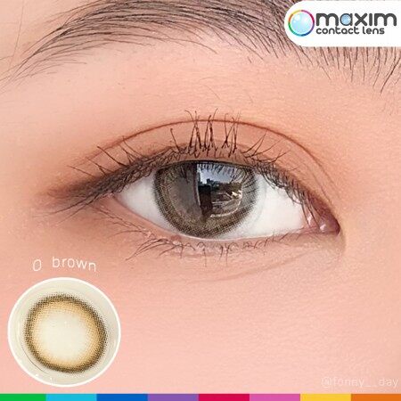 ตาหวาน-กล่องชมพู-o-model-คอนแทคเลนส์สี-รายเดือน-maxim-น้ำตาล-o-brown