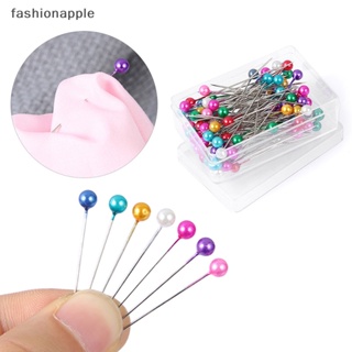 [fashionapple] เข็มกลัดโลหะ ทรงกลม ประดับมุก สําหรับผ้าพันคอ ฮิญาบ 100 ชิ้น/กล่อง