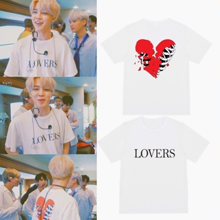 มีความสุข เสื้อสกรีนลาย lovers   BTS JIMIN  เสื้อแบบจีมิน [S-3XL]