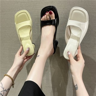 คุ้มที่สุด! รองเท้าส้นกลม สูง 3 นิ้ว หัวบาน หัวมน size 35-39 รองเท้าผู้หญิง ขายดี กำลังฮิต ลด 50% BB247