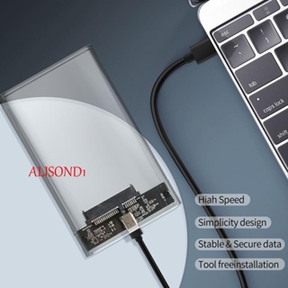 Alisond1 เคสฮาร์ดไดรฟ์ภายนอก HDD Type-C 3.1 ไม่มีสกรู 2.5 นิ้ว USB 3.0