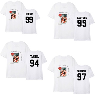 คอลูกเรือเสื้อยืดคอกลม✐●☍Kpop NCT U Tshirt Unisex JaeHyun Tee TEN DoYoung Tops Kaos T-Shirt Cotton Short Sleeve O-neck T