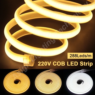 สายไฟ LED 288 ดวง COB 220V 3000K-6000K IP65 กันน้ํา ปลั๊ก EU สําหรับตกแต่งบ้าน