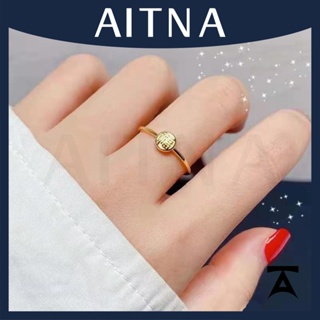 Aitna แหวน Fuzi สเตนเลส 18k สไตล์วินเทจ สําหรับโอนความมั่งคั่ง