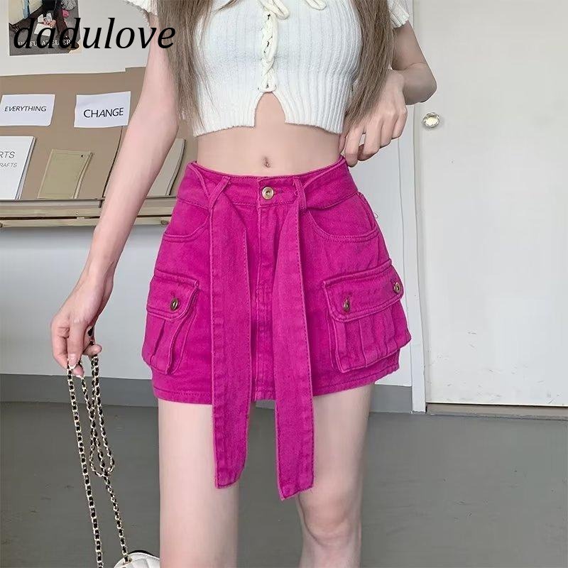 dadulove-new-american-ins-high-street-multi-pocket-tooling-skirt-niche-high-waist-a-line-denim-skirt-bag-hip-skirt