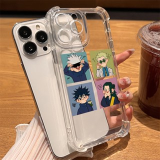 เคสโทรศัพท์มือถืออะคริลิคใส กันกระแทก ป้องกันเลนส์ ลายการ์ตูนอนิเมะ Jujutsu Kaisen น่ารัก สําหรับ iPhone 14 13 12 Pro Max 11 XR XS 7 8 Plus SE 2022