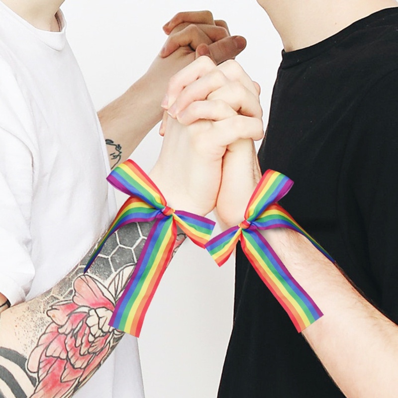 crazy-rainbow-strap-lgbtq-gay-pride-สายรัดข้อมือ-สายรัดศีรษะ-ลายทาง-สีสันสดใส
