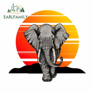 Earlfamily สติกเกอร์ไวนิล รูปช้าง ขนาด 13 ซม. x 11.9 ซม. สําหรับติดตกแต่งรถยนต์ ตู้เย็น