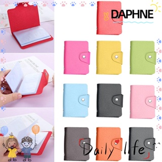 Daphne กระเป๋าสตางค์หนัง Pu สีพื้นแบบพกพา 24Bits
