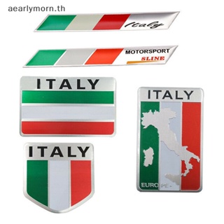Aa สติกเกอร์ธงอิตาลี โลหะ อลูมิเนียม รูปธงอิตาลี 3D สําหรับตกแต่งรถยนต์
