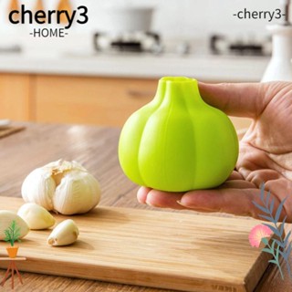 Cherry3 เครื่องปอกเปลือกกระเทียม ปลอดสารพิษ สร้างสรรค์ สีเขียว 2 ชิ้น