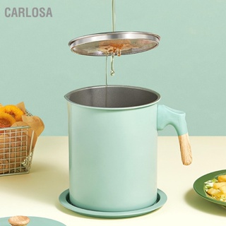 CARLOSA หม้อกรองน้ำมัน 1.4 ลิตร ลายไม้ ใช้งานง่าย ไม่เป็นสนิม อุปกรณ์จัดเก็บน้ำมัน ตัวกรองสำหรับโรงอาหารในบ้าน