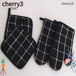 Cherry3 ถุงมือผ้าฝ้าย 7.1 นิ้ว ทนความร้อน 10.3 นิ้ว ซักได้ สําหรับเตาอบ 4 ชิ้น