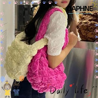 Daphne กระเป๋าสะพายไหล่ ผ้าฝ้าย และผ้ากํามะหยี่ ลายสก๊อต จุของได้เยอะ น้ําหนักเบา สําหรับผู้หญิง