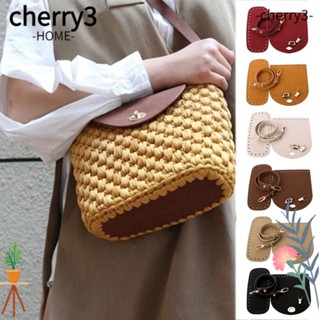 Cherry3 กระเป๋าสะพายไหล่ หนังเทียม ถักโครเชต์ Diy