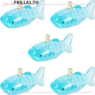 Faccfki พวงกุญแจ จี้เรซิ่นใส รูปปลาวาฬ สีฟ้า 20 ชิ้น 20 ชิ้น