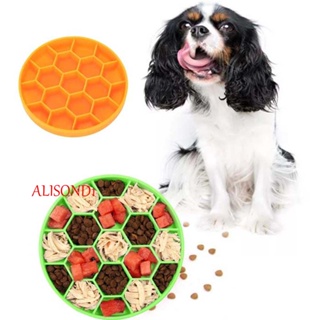Alisond1 ชามใส่อาหารสุนัข แบบพกพา ถ้วยดูด การฝึกอบรม ป้องกันการอุดตัน จานชามให้อาหารลูกสุนัข