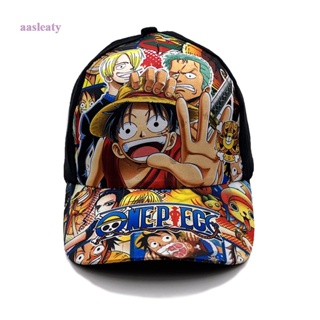 Aasleaty หมวกเบสบอล ผ้าฝ้าย 100% ปักลายอนิเมะ One Piece คุณภาพสูง สําหรับเด็กทุกเพศ