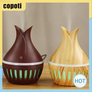 Copoti เครื่องทําความชื้นน้ํามันหอมระเหย ลายไม้ ขนาดเล็ก 300 มล. สําหรับบ้าน สํานักงาน และรถยนต์