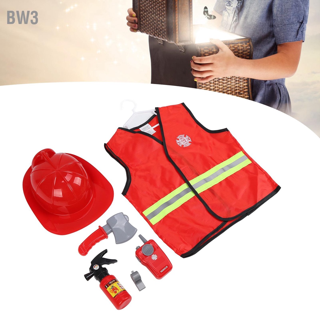 bw3-เครื่องแต่งกายนักผจญเพลิงบทบาทนักผจญเพลิงแกล้งทำเป็นเล่นชุดสำหรับเด็กชายและเด็กหญิง