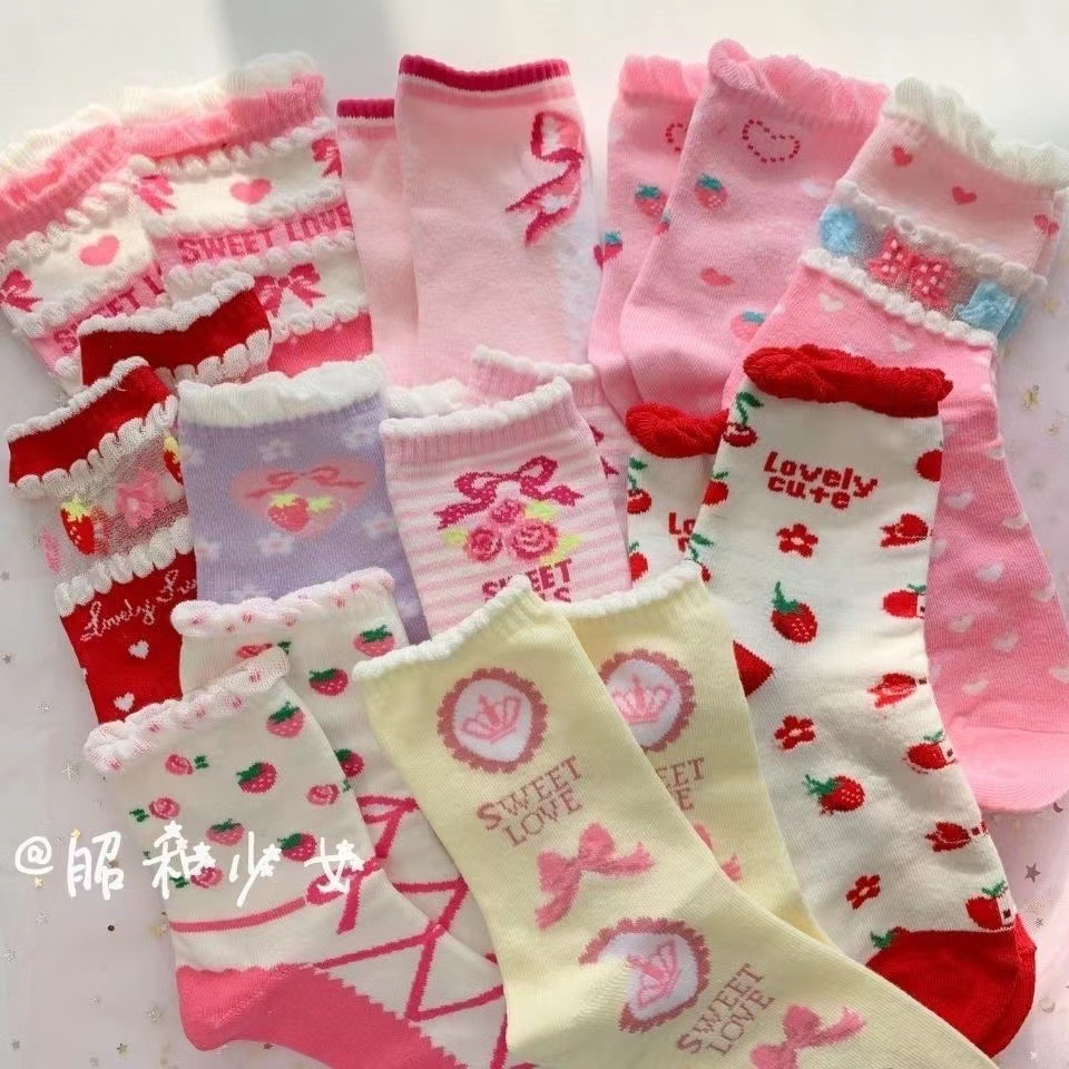 สินค้าใหม่-ถุงเท้า-ลายการ์ตูน-melody-kuromi-น่ารัก-สไตล์ญี่ปุ่น-สําหรับผู้หญิง-2023