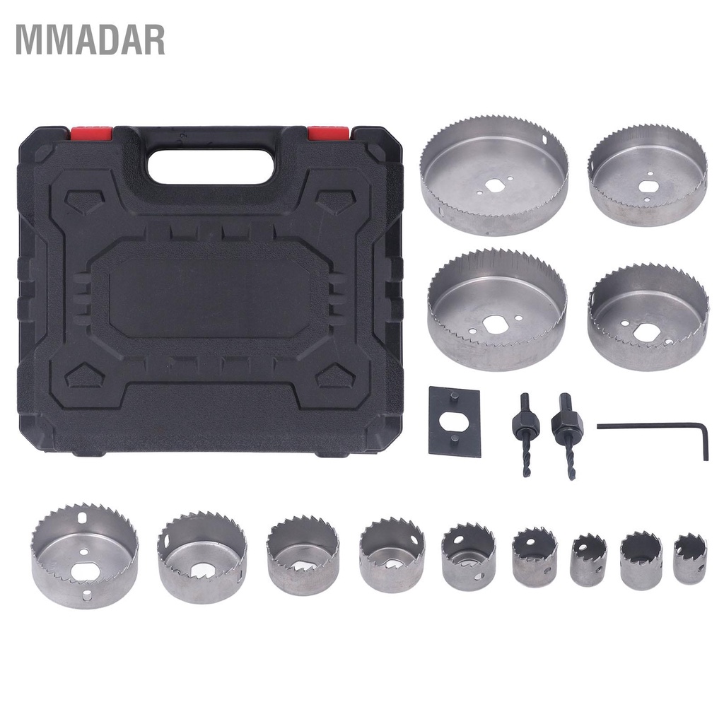 mmadar-17pcs-hole-saw-kit-ฟันแหลมคมตัดได้รวดเร็วเครื่องตัดมัลติฟังก์ชั่นสำหรับงานไม้