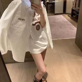 CEPY PRA * A 2023 autumn and winter New letter printed logo decorative design casual fashion all-match loose shirt coat