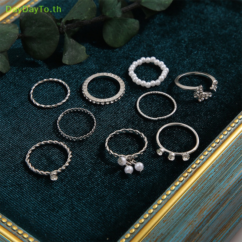daydayto-ชุดแหวนมุก-พลอยเทียม-รูปผีเสื้อ-สไตล์เกาหลี-วินเทจ-โกธิค-เรียบง่าย-เครื่องประดับแฟชั่น-สําหรับผู้หญิง-1-ชุด
