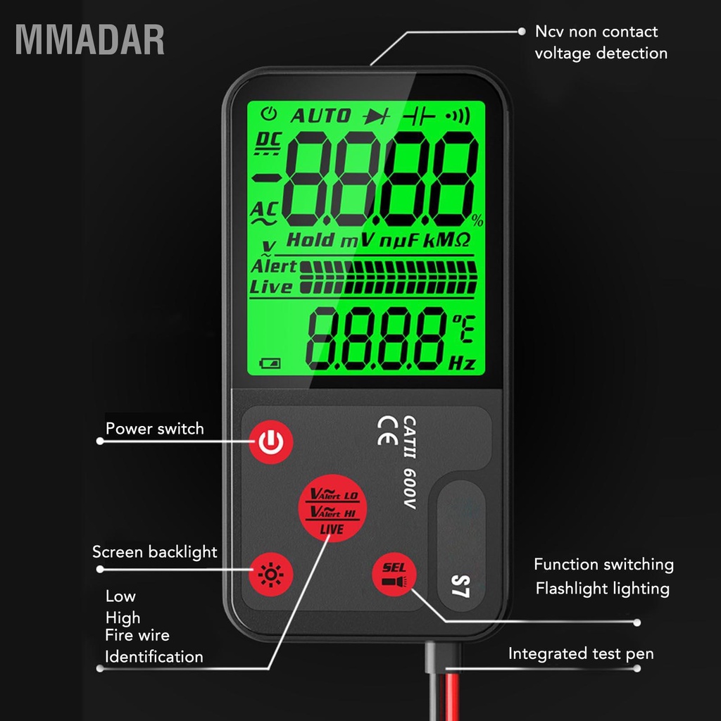 mmadar-3-5in-digital-multimeter-6000-counts-multifunctional-auto-identification-portable-voltmeter-voltage-meter