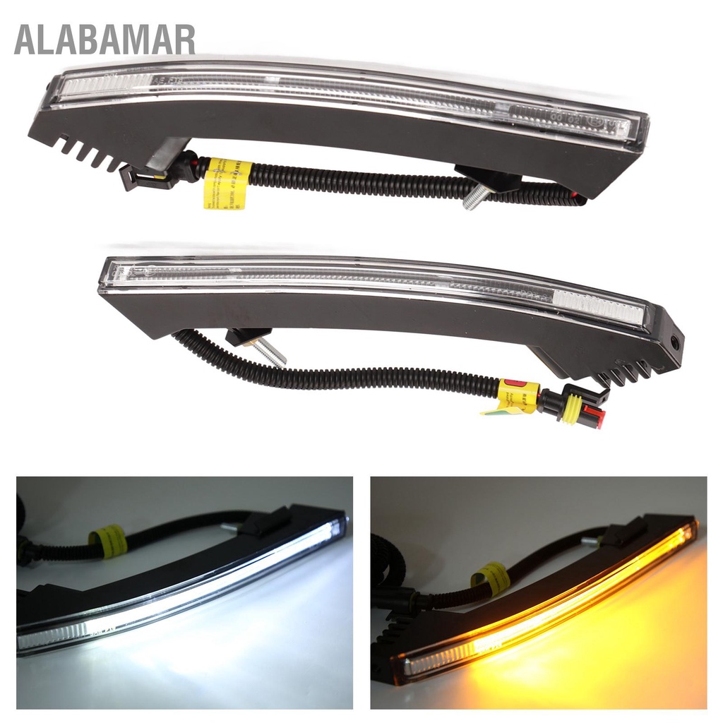 alabamar-2-ชิ้นรถไฟวิ่งกลางวัน-led-สีขาว-เหลืองกันชนหน้าไฟเลี้ยวสากล